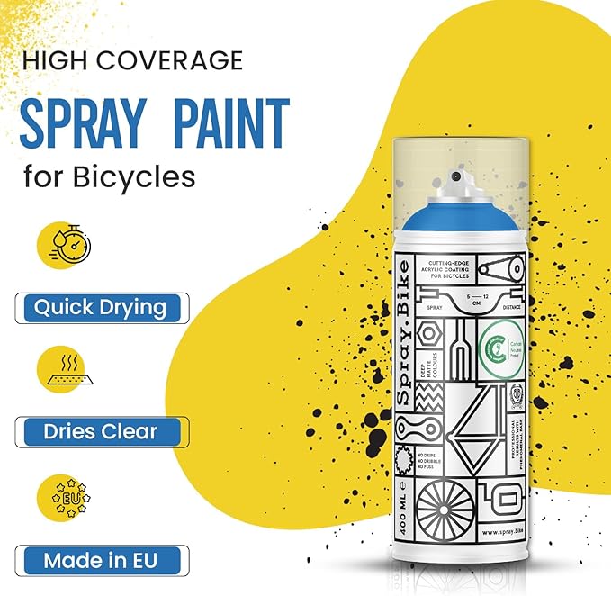 Spray.Bike Spray Paint | Designed Mainly for Bicycles | Multi-Use Acrylic Spray Paint for Metal, Plastic | High Coverage Bike Paint, 400ml, Bomber