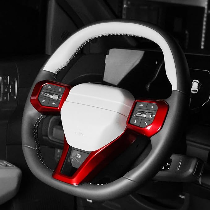ABS Car Steering Wheel Frame Cover Steering Wheel Button Panel Frame Compatible with Kia K4 GT GT-Line 2025 Kia EV6 GT-Line 2025 Kia EV3 GT-Line Kia EV4 GT-Line Accessories(Glossy Red Style)