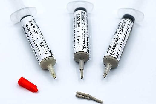 TechDiamondTools Kit of 3 Diamond Polishing Compound Polishing Paste USA Made 2000 4000 8000 Grit for Marble Glass Metal Rock Jewelry Resin Silver Gemstone with 25% of Diamond Powder