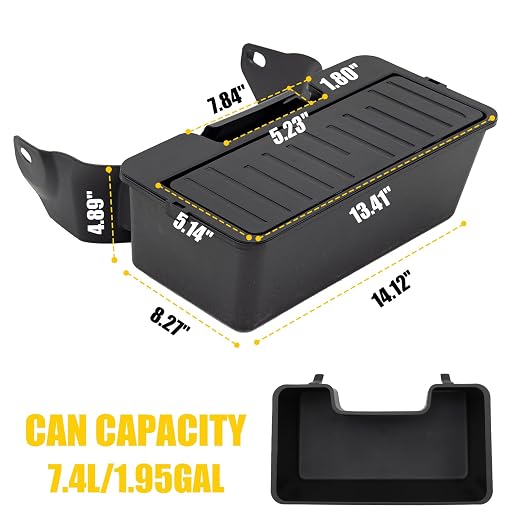 Trash Can Compatible with 2021-2025 2026 Ford F150 Trash Bin One-Touch Garbage Can Push-to-Open Trash Bin Extra Rear 2nd Row 7.4L Center Console Storage Box for 2024 F-150 Accessories
