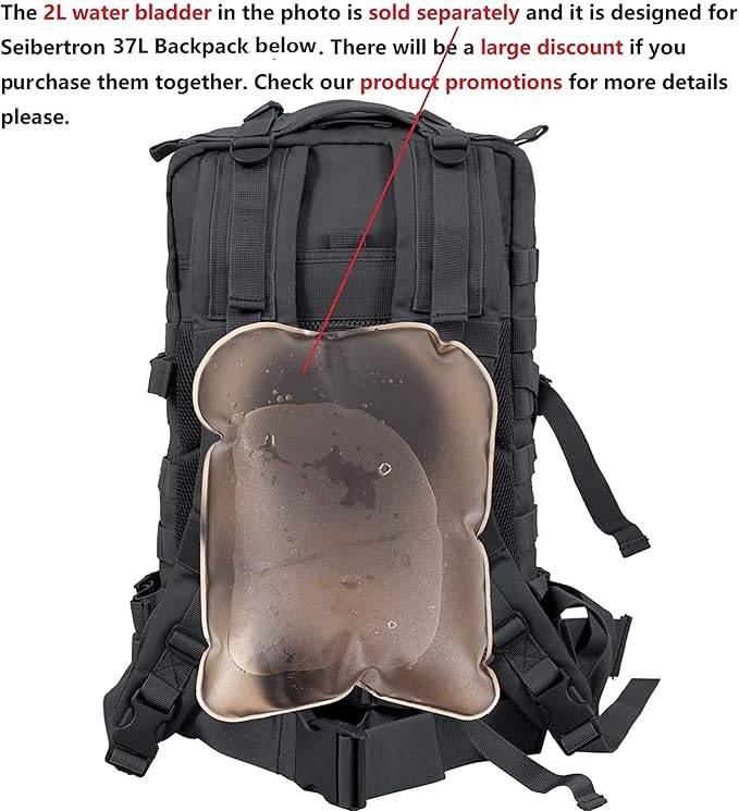 Seibertron Motorbike Backpack Motorcycle Bag Outdoor Sports Riding Package Black 37L