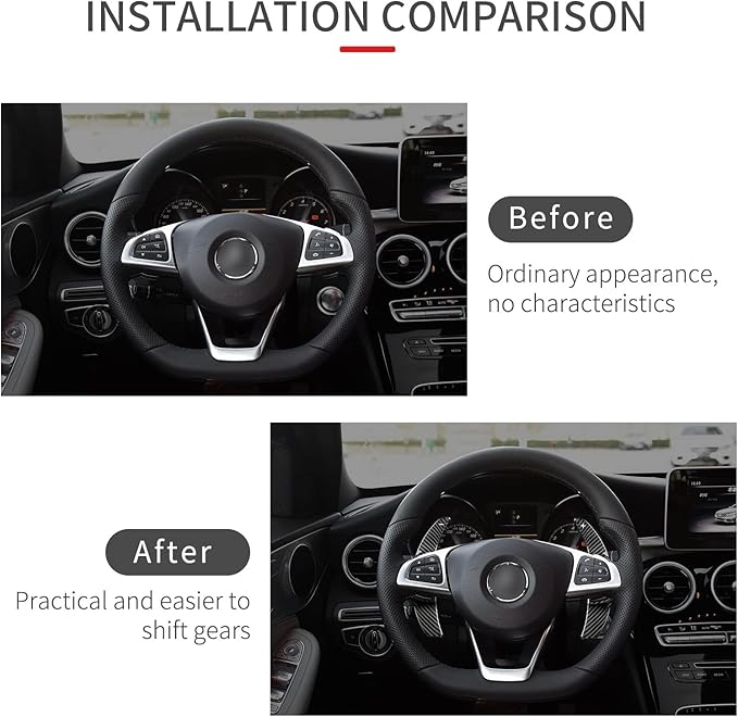 T-carbon Genuine Carbon Fiber Paddle Shifter Extension Steering Wheel Paddle Shifter Fits for Mercedes Benz A B C E S Class CLA CLS GLC GLE450 GLS G Series
