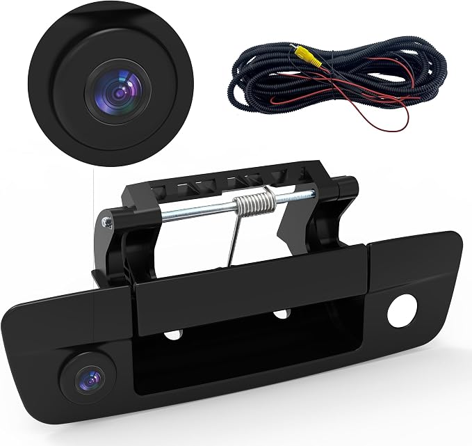 AHD 720P Tailgate Handle Backup Camera Fit for 2009-2017 Dodge Ram 1500 2500 3500 Rear View Reverse Backup Camera IP69 Waterproof 170° Wide Angle RCA Connector Key Hole Park Assist Guideline