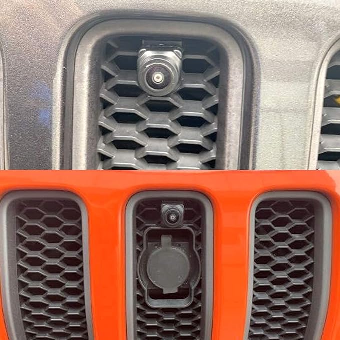 Front View Camera for Jeep Wrangler JL Rubicon JLU JLR Gladiator JT 2018-2021 Forward Facing Off-Road Camera Metal Housing Easy Mount, Grille Mount Front Camera Kit for Wrangler JL