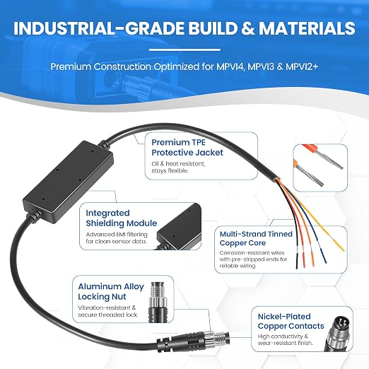 H021-002-06 Sensor Input Cable Compatible with HP Tuners MPVI2 MPVI3 MPVI4, Analog CAN Bus Input Cable, 0–5V External Sensor Wire Harness for OBD2 Data Logging, Cable Only