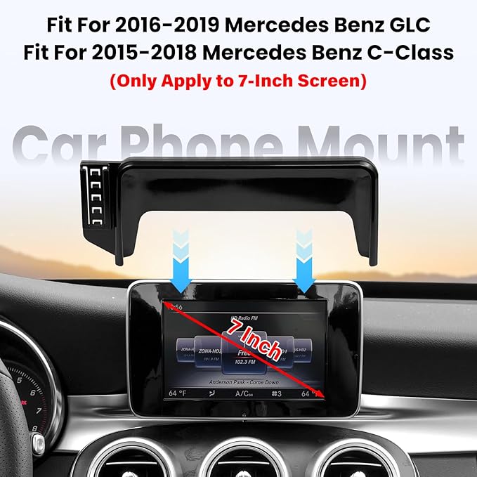Car Phone Holder for Benz GLC 2016-2019,Benz C-Class 2015-2018- for MagSafe Magnetic Cell Phone Mount for GLC Accessories 7 inch Screen - Strong Magnets for iPhone