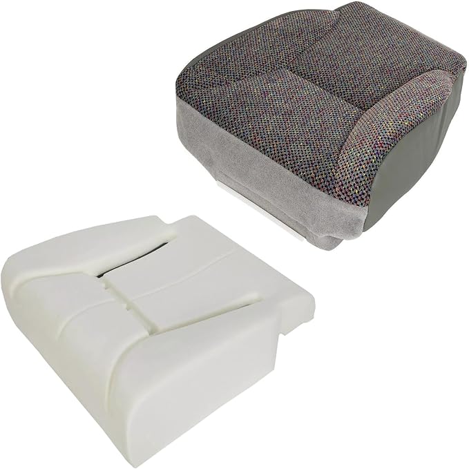 Forwinparts Front Driver Side Bottom Cloth Seat Cover and Foam Cushion for 1998 1999 2000 2001 2002 Dodge Ram 1500 2500 3500 Mist Gray