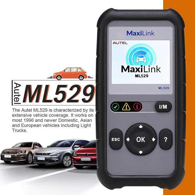 Autel OBD2 Scanner Maxilink ML529, 2026 Code Reader Full OBD2 Functions for Turning Off Engine Light O2 Sensor Test AutoVin DTC Lookup Free Online Update