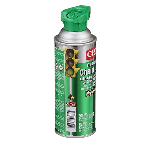 CRC Food Grade Chain Lube 03055 – 12 Wt. Oz. Aerosol, NSF H1 Gear, Chain, and Wire Lubricant