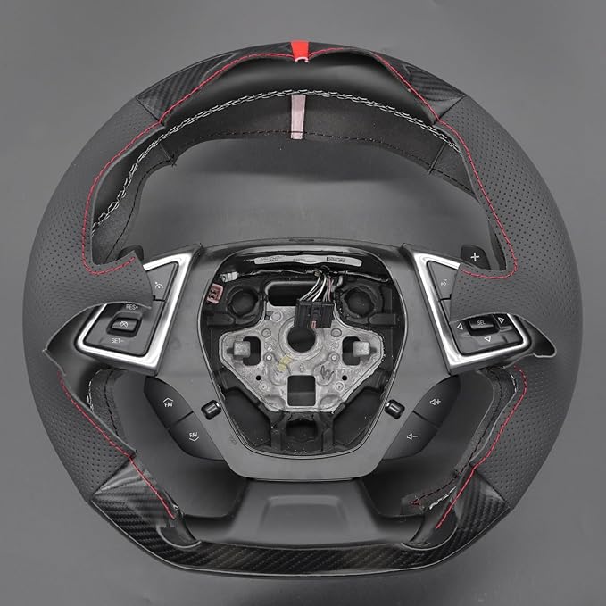 MEWANT for Camaro Steering Wheel Cover 2016-2024 Hand-Stitched for Chevy Camaro Car Steering Wheel Wrap