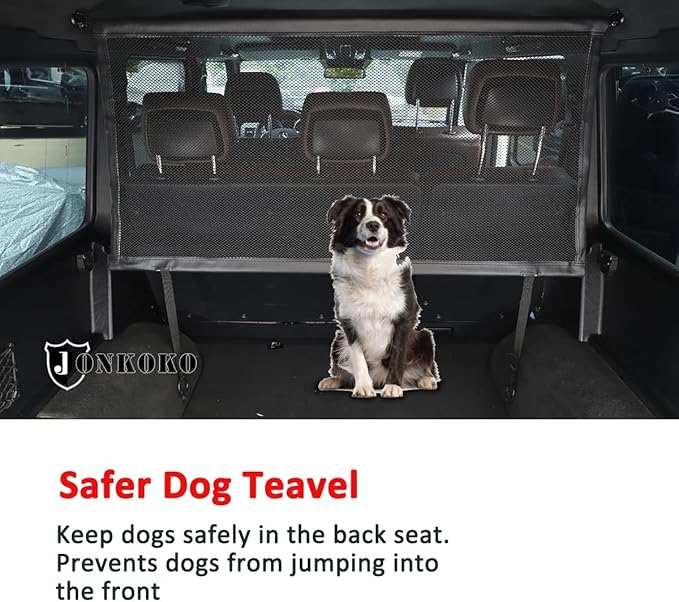 Pet Net Vehicle Safety Mesh Dog Barrier for Mercedes Benz G Class W463 2004-2018, Black Polyester, Plastic Buckle & Hook Fasteners, Car Compatible