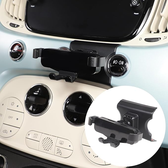 HAPPYHORSE Car Phone Mount Compatible with Fiat 500 2016-2023，Car Center Console Mobile Phone Bracket Phone Holder Phone Mount Mount with Self-Adhesive Base Accessories (Style B)