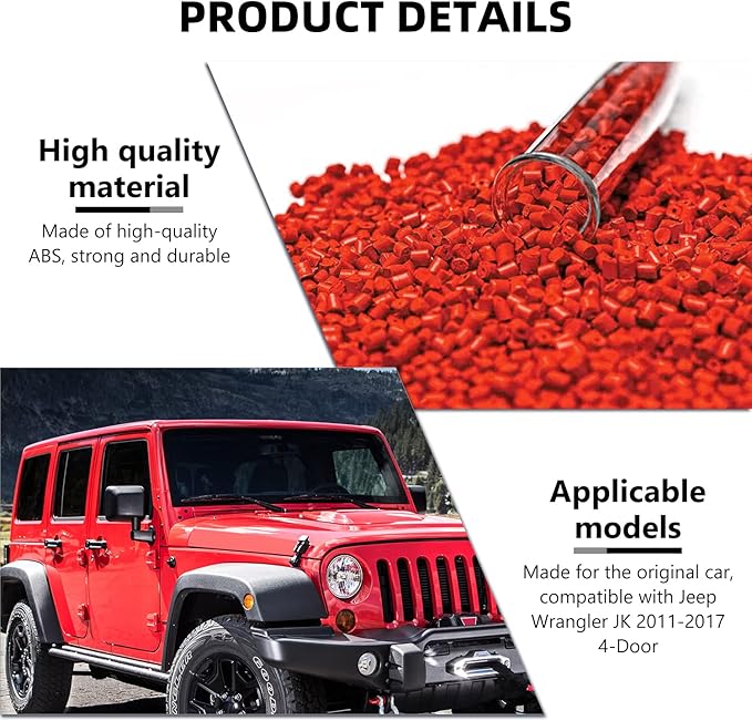 RAZPOY JK 18PCS Interior Trim Kit, Steering Wheel Trim & Gear Shift Cover Air Conditioning Vent Trim Compatible with 2011-2017 Jeep Wrangler JK 4-Door, Red Carbon Fiber