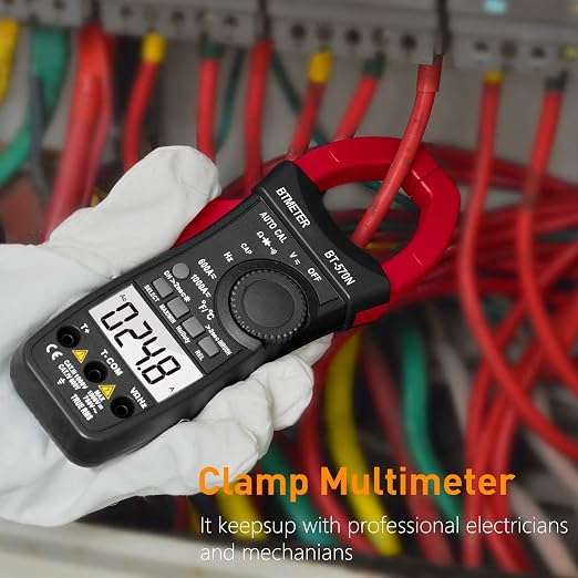 Inrush Current Clamp Multimeter, BTMETER BT-570N TRMS 5999 Display Clamp-on Amp Meter for AC/DC Voltage Amperage Ohm Temperature Test