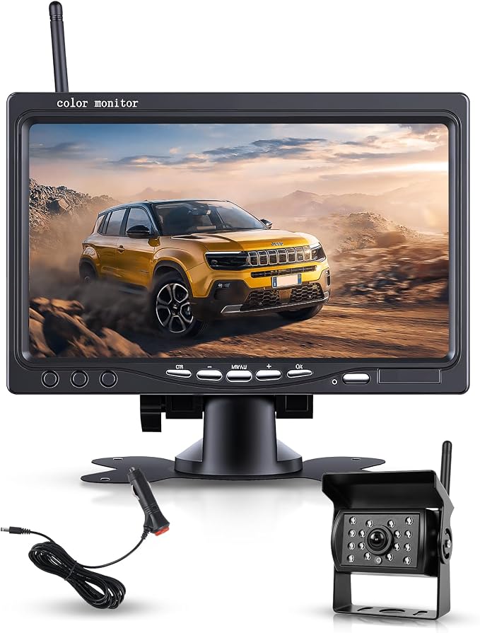 7" Touch Key Wireless Backup Camera System, 1080P HD Rear View Camera with 150° Wide View, Clear Night Vision, IP68 Waterproof, Plug & Play for RV, Trailer, Camper, Truck, SUV, Van