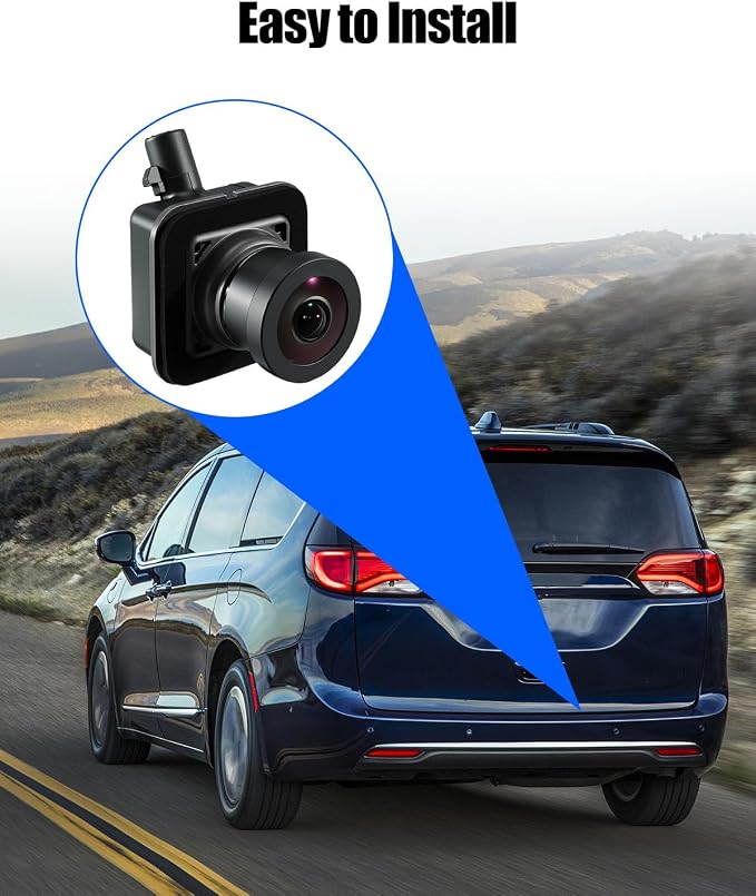 68144068AC Rear View Back Up Camera Compatible with Chrysler Pacifica Voyager Ram 1500 Maserati Ghibli Levante 2017-2022, Car Rear View Assist Reversing Camera Replace 68144068AD 68417514AA