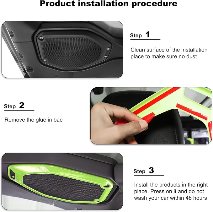 RT-TCZ A Pillar Speaker Trim Cover & Roof Speaker Audio Trim Cover Ring Kit Decoration Interior Accessories for Jeep Wrangler JL JLU & Gladiator JT 2018-2022,Light Green