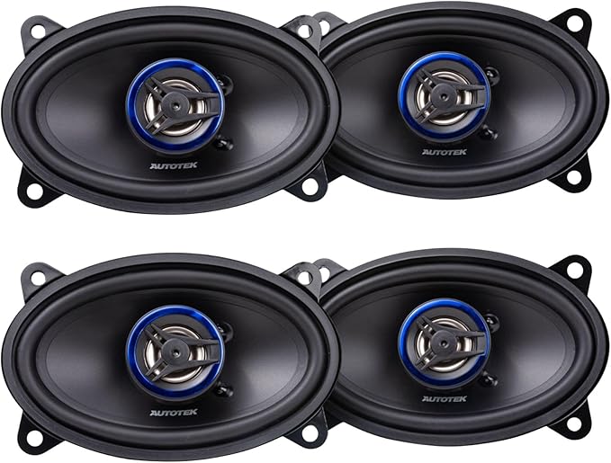Autotek 2 Pack Street Machine 200W 4x6 Inch 2 Way Car Audio Coaxial Speakers with Neo Mylar Soft Dome Tweeters for Crystal Clear Sound