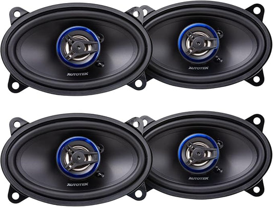 Autotek 2 Pack Street Machine 200W 4x6 Inch 2 Way Car Audio Coaxial Speakers with Neo Mylar Soft Dome Tweeters for Crystal Clear Sound