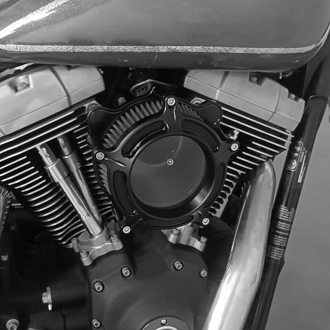 Motorcyle Air Cleaner CNC Air Filter Intake Fit for Harley Touring Road King Street Glide Electra Tri Trike Softail Dyna Sportster XL (C For Touring 08-16,Softail 16-17,Trike 08-16)
