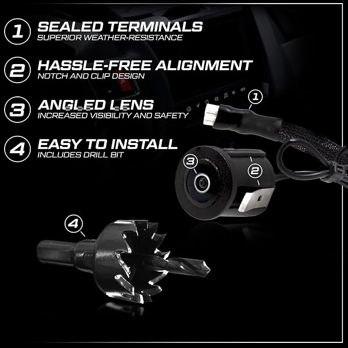 Polaris PRO XP, PRO R, PRO S & Turbo R RZR Ride Command (High Definition Version) Front Camera - Plug and Play for Factory Installed Ride Command (WLL NOT FIT 2026 Models)