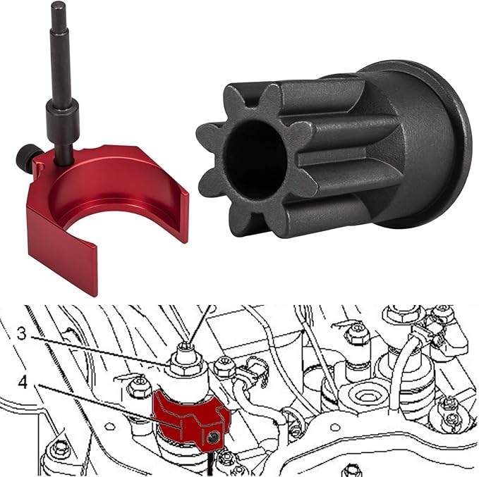 9U-7227 Injector Height Adjustment Gauge Tool & J-38587-A Engine Barring Socket Engine Turning Tool For CAT Caterpillar 3406E, C15, C16 (Set of 2)