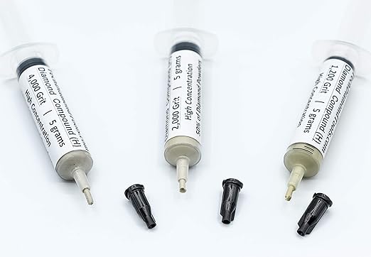 TechDiamondTools Kit of 3 Diamond Polishing Compound Polishing Paste USA Made 1200 2000 4000 Grit for Marble Glass Metal Rock Jewelry Resin Silver Gemstone with High Concentration of Diamond Powder