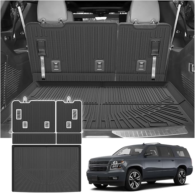 Cargo Liner for Chevy/Chevrolet Suburban & GMC Yukon XL & Cadillac Escalade ESV 2015-2020, All Weather Cargo Mats for Suburban Accessories, Heavy Duty TPE Trunk Mat, Car Accessories