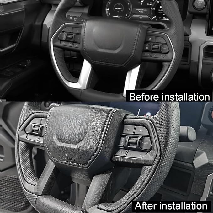for Toyota Tacoma 2024 2025 2026 for 4Runner 2025 2026 Interior Accessories Steering Wheel Cover & Air Conditioner Air Vent Cover ABS Decorative Frame Trim