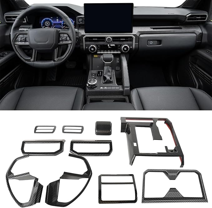 Interior Trim for Toyota 4Runner 2025 2026 Carbon Fiber Gear Shift Panel with Steering Wheel Trim