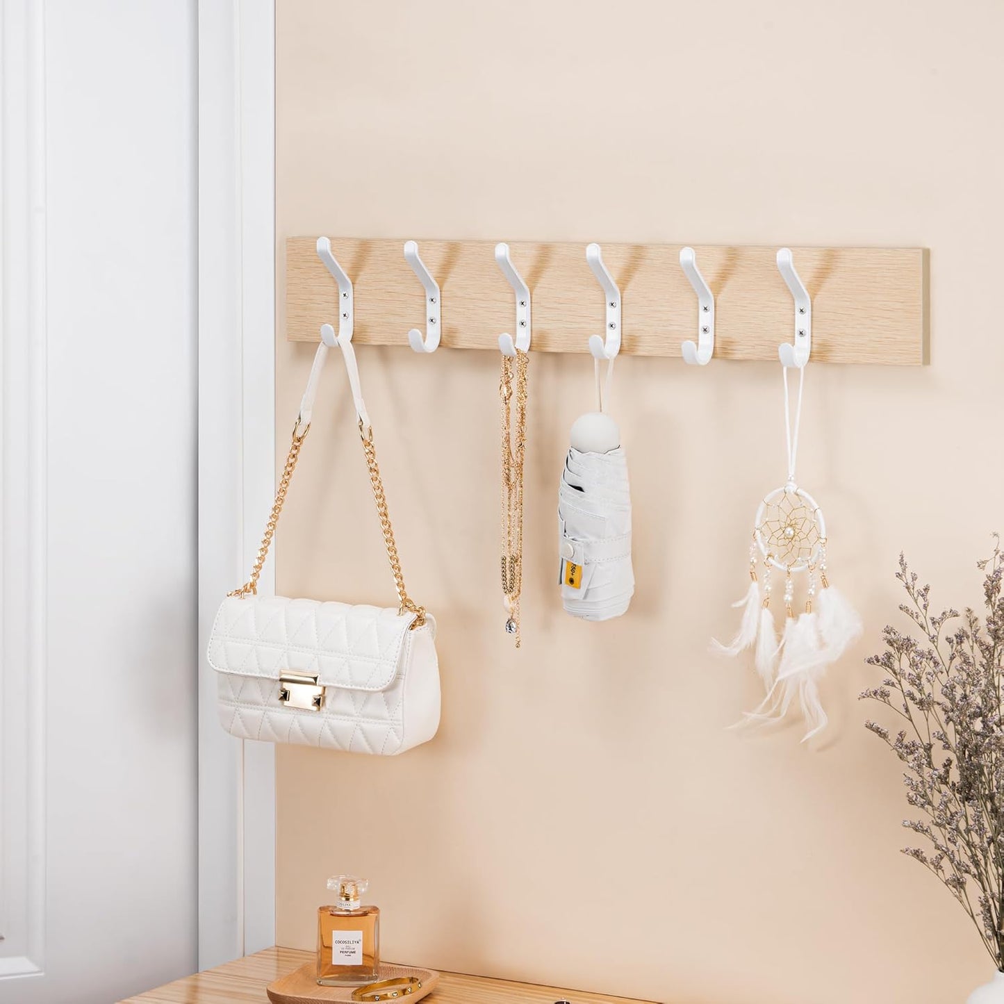 10-Pack Coat Hook for Hanging, 20LB (Max), Stainless Wall Hooks for Towel, Hat, Backpack, Key, Clothes, Wall Mounted Coat Hanger for Closet, Metal, White 3.75“