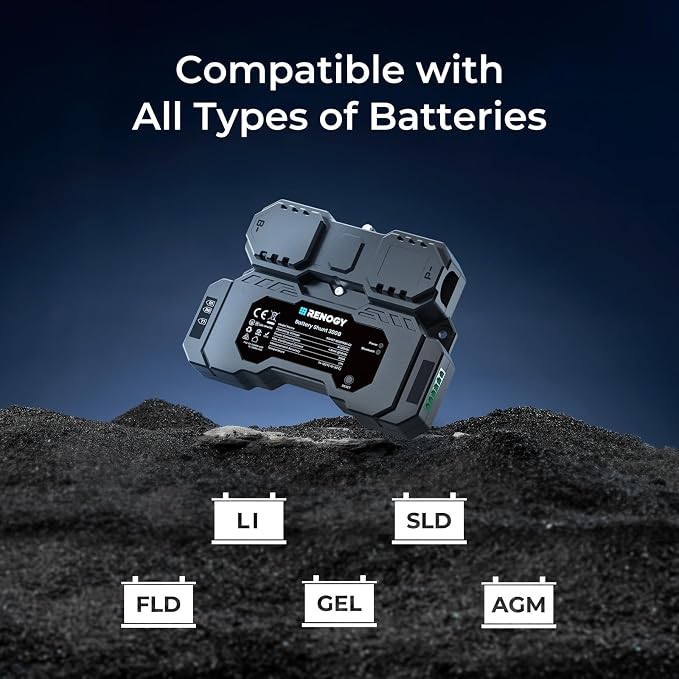 Renogy Battery Shunt 300, Remote Battery Monitoring, Range 8V-120V up to 500A, High Precision Current Sensor, Compatible Lead Acid, LFP, Li-ion, and Ni-MH Batteries