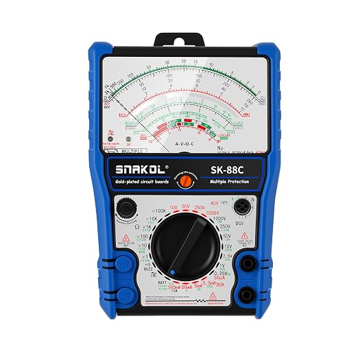 Analog Multimeter SK-88C,Pointer Multimeter，External Magnetic Multimetro,AC DC Volt 2500V,DC Current 10A,Rx 100K,Batt Tester,Diode/LED Testing,Remote Control Detection,11 Function,24 Range
