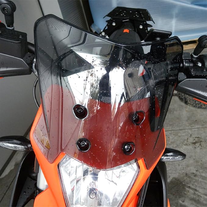 Motorcycle Windshield for all 690 SMC R ENDURO / EXC XC XCW 125-500 / Husavarna 701 SM/ENDURO 125-501, Front Windscreen Wind Deflector Wind Protection (Smoke Gray)