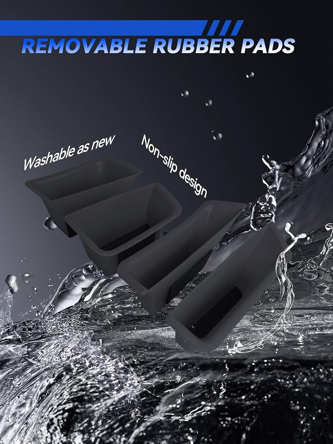 for Macan Door Side Storage Boxes 2015-2026 Porsche Macan Accessories Front & Rear Door Pocket Organizer Tray Set with Anti-Rattle Liners 4PCS(Not for Macan EV)