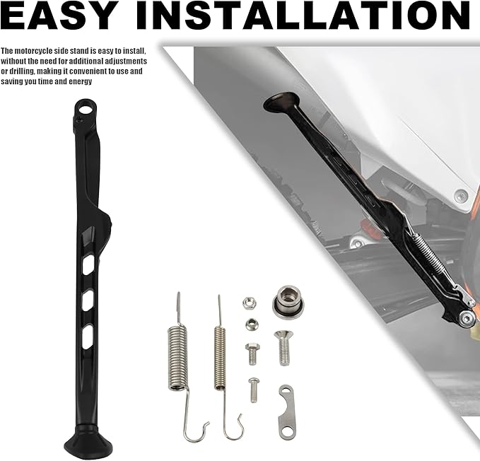 Dirt Bike Parking Side Stand Kickstand Kit,Motorcycle Kickstand Side Stand Springs Support Stand For EXC EXCF XCW XCF-W XC XCF 125 150 250 300 350 450 2023 2024(Black)