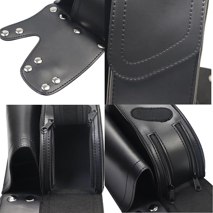 Motorcycle PU Leather Right Saddlebag Guard Bag with Water Bottle Holder For Harley Touring Road King Glide Electra Street Glide