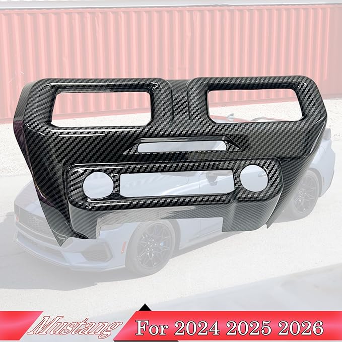MUXEE A/C Vent Trim Panel Cover, for Ford Mustang 2024 2025 2026 - ABS Carbon Fiber Dashboard AC Air Vent Outlet Grain Sport Interior Trim Accessories（B-Shape）