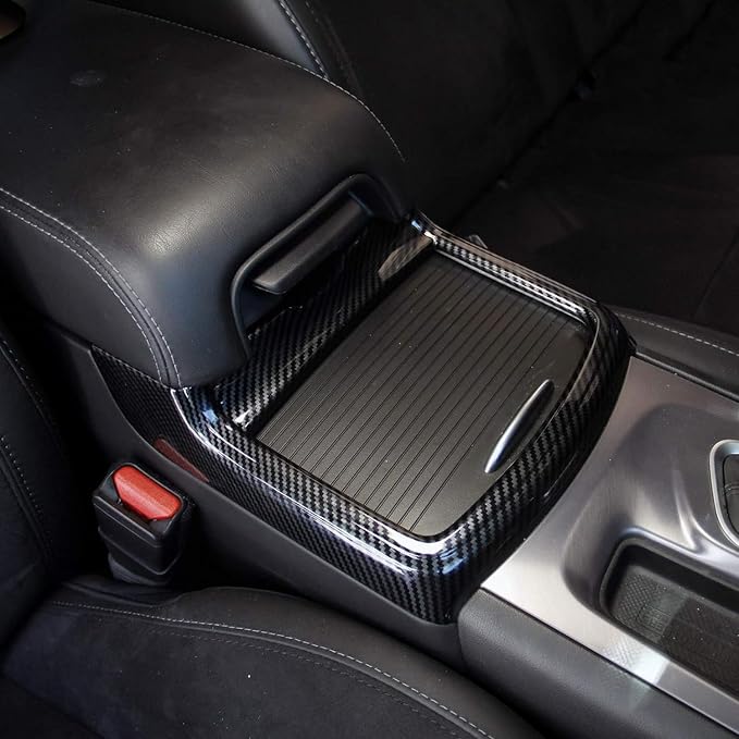for Dodge Charger 2011-2023 for Chrysler 300 2015-2023 Interior Accessories Cup Holder Cover Trim Decor Sticker ABS Carbon Fiber