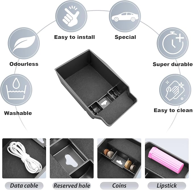 SKTU for 2026 Mazda CX-5 Center Console Organizer for 2026+ Mazda CX-5 Console Tray Mazda CX5 2026 Accessories ABS Insert Armrest Storage Box with Coin Holder