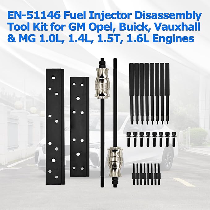 EN-51146 GM-51146 Fuel Injector Removal Tool, Fuel Injector and Rail Assembly Replacer Master Tool Kit for GM Opel for Buick for Vauxhall for MG 1.0L, 1.4L, 1.5T, 1.6L EN-51146-100 EN-51146-150