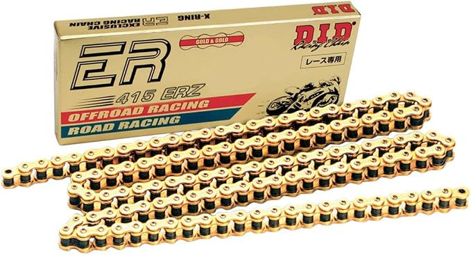 DID (415ERZ-138) Gold 138 Link High Performance ERZ Series Non-O-Ring Racing Chain with Connecting Link