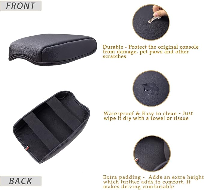 JDMCAR Custom Liners Insert (18 Pieces, Red) and Center Console Cushion Compatible with Toyota Tacoma Accessories 2016-2022 2023
