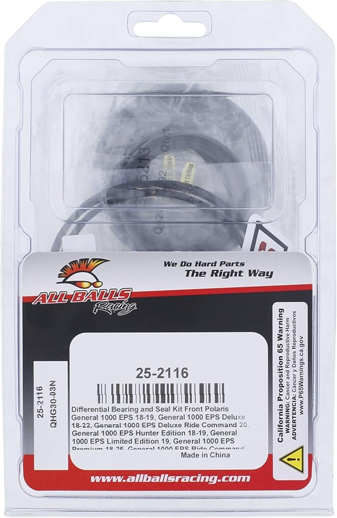 All Balls Racing 25-2116 Differential Kit Compatible with/Replacement for Polaris General 1000 EPS 2018-19, General 1000 EPS Deluxe & Premium 2019, General 4 1000 EPS 2017-19, RZR 4 900 2018