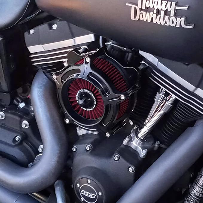 For harley air cleaner filter Sportster Softail Touring street road king glide Dyna for harley davidson air intake filters (OPS Black - Red Filter, B-For Softail/Dyna 93-15 ，Touring 01-07)