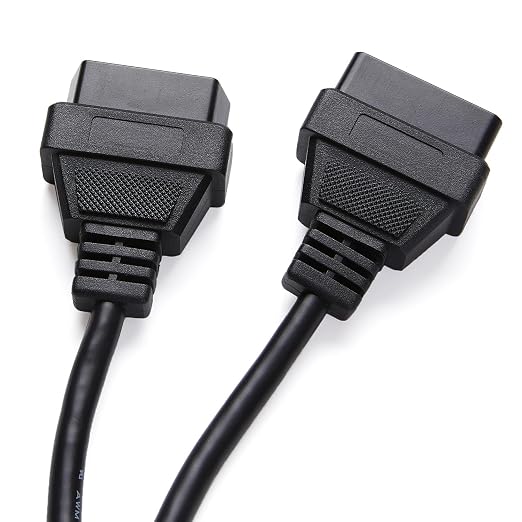 Right Angle OBD2 Splitter Y Cable, bbfly-B20 OBDII 1 Male Splitter to 2 Female Extension Cable 1FT 30CM (1PACK)