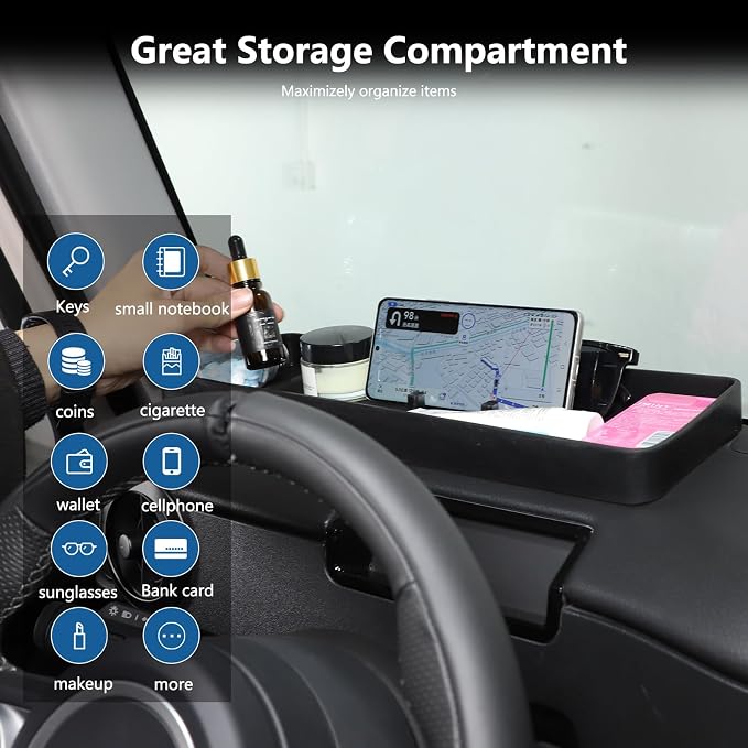 Car Center Console Dashboard Storage Tray Compatible with Ineos Grenadier 2020-2024 Non-Slip Dashboard Storage Tray Interior Storage Box Car Silicone Storage Tray