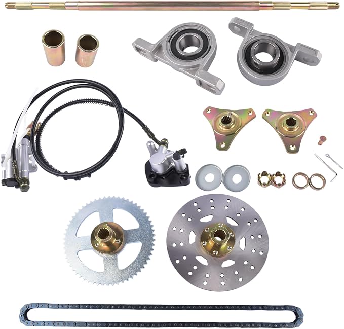 Rear Live Axle Kit Sprocket & Hub Brake Assembly Chain,Hub Replacement for Drift Trike Go Kart