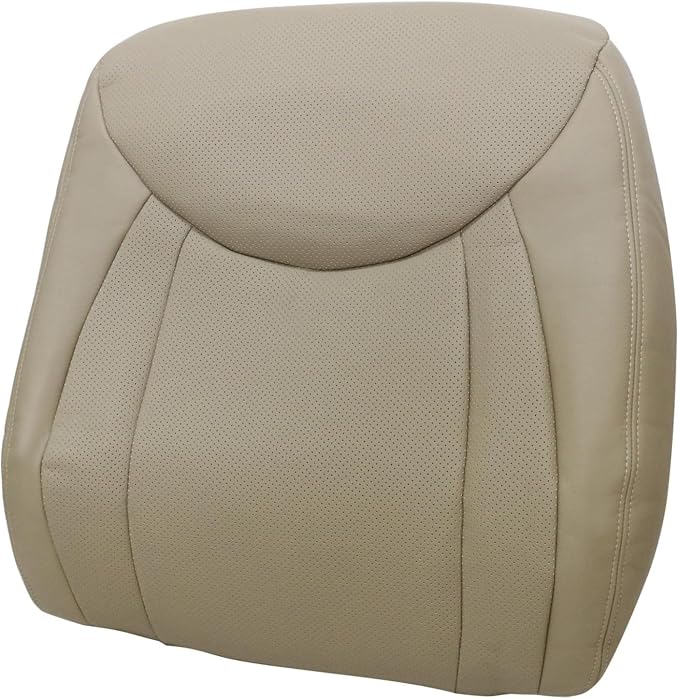 NLQR Tan Front Driver and Passenger Side Bottom & Top Lean Back Replacement Perforated Microfiber Leather Seat Covers Compatible with Lexus LS430 2001 2002 2003 2004 2005 2006