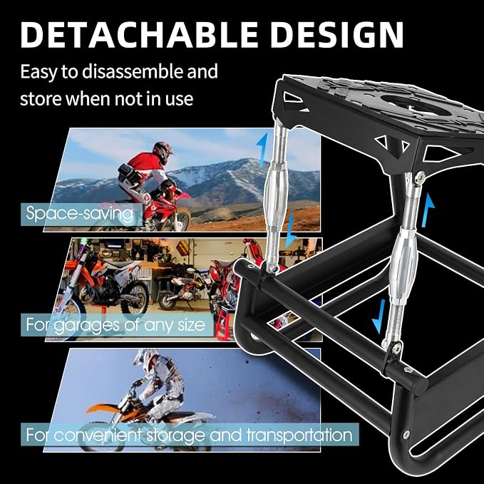 Dirt Bike Stand Adjustable Top - Universal Motorcycle Lift Stand|Angle Adjustable|Heavy Duty|Non-Slip|High Security|Easy to Store|Maintenance for Most Motorcycles Motocross Off Road DirtBike